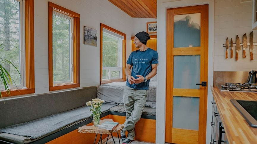 Jednopodlažní malý dům s unikátním a funkčním designem